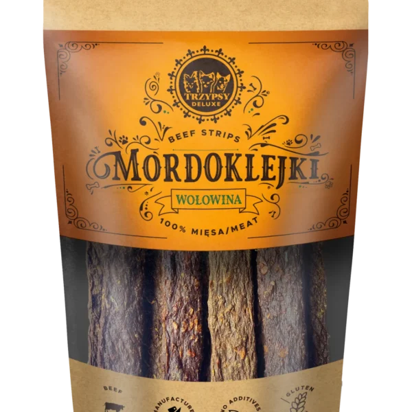 TRZYPSY MORDOKLEJKI Z WOŁOWINY 70g / 100% mięsa / Przysmak dla psa