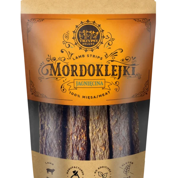 TRZYPSY MORDOKLEJKI Z JAGNIĘCINY 70G / 100% mięsa / Przysmak dla psa