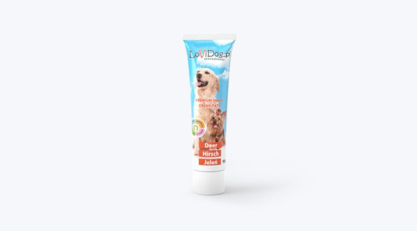 LOVI DOG Pasztet dla psa z JELENIEM TUBKA 90G