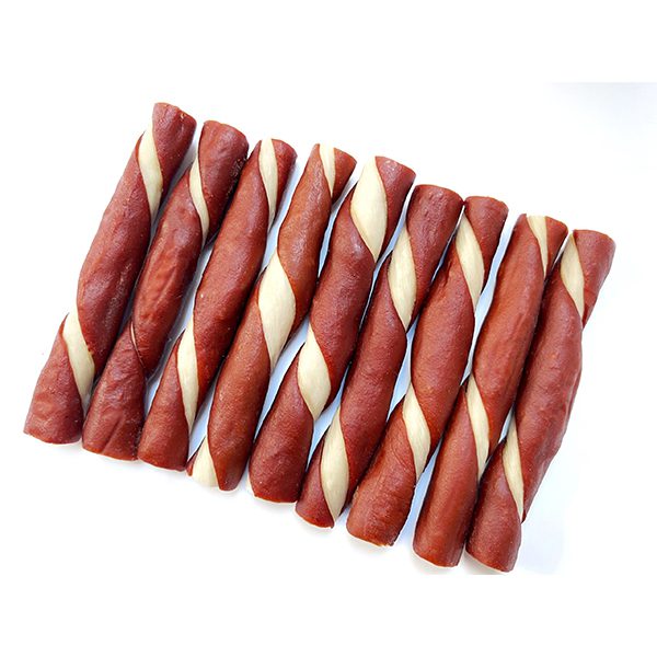 ALDA PAŁKA KOLAGENOWA Z KACZKĄ 12cm 500g / Przysmak dla psa