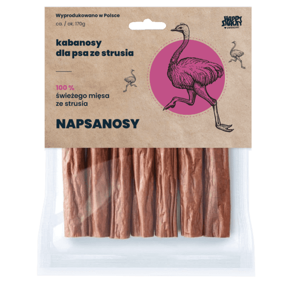HAPPY SNACKY NAPSANOSY  STRUŚ 7SZT PSI PRZYSMAK