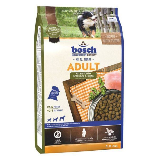 BOSCH ADULT DRÓB I PROSO 3 KG / SUCHA KARMA DLA PSA