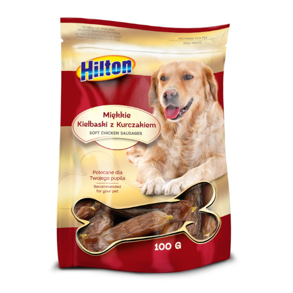 HILTON SOFT CHICKEN SAUSAGE – MIĘKKIE KIEŁBASKI Z KURCZAKIEM 100G