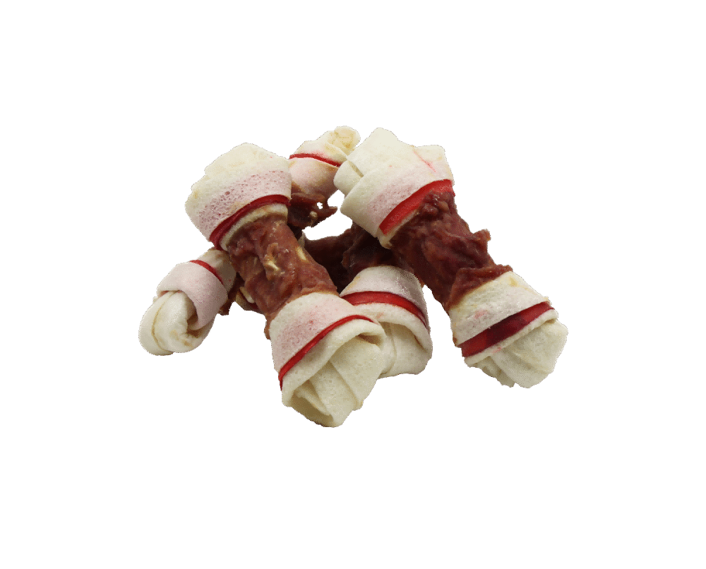 1e1408a27a0f98e662ab9b28235b1a2c.png UNIQ PETS dog snacks 500g Kość wiązana ze skóry wołowej z kaczką