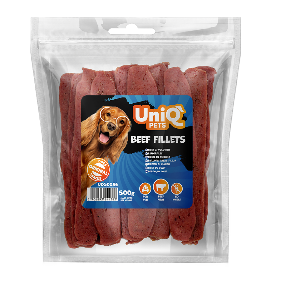 UNIQ PETS filet z wołowiny 500g Przysmaki dla psa