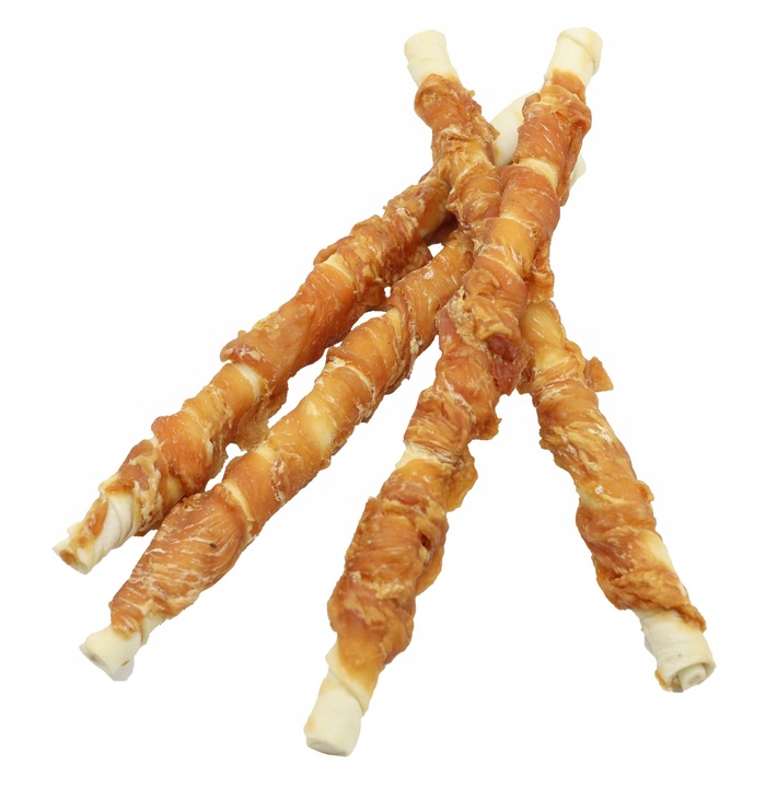 Kurczak na pałce ze skóry wołowej 28cm 320g Przysmak dla psa