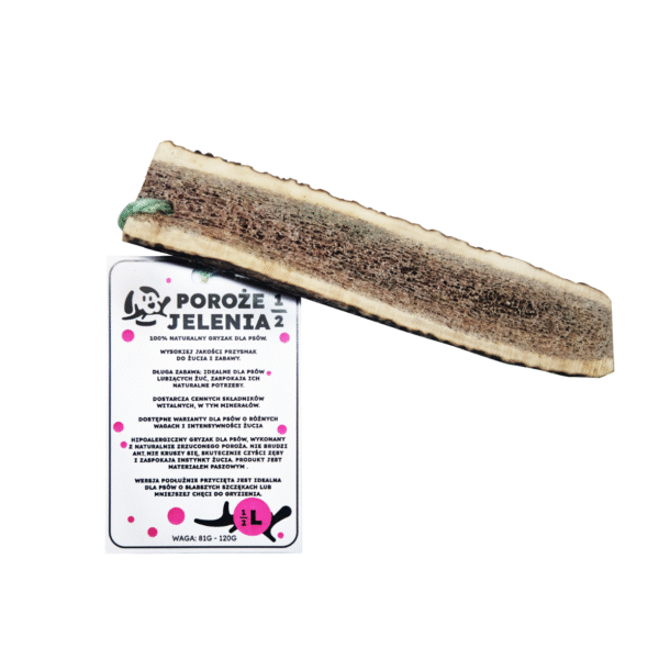 GRYZAK NATURALNY poroże jelenia dla psa L SOFT połówka16-20cm