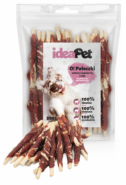ideaPet Pałeczki wołowe z jagnięciną i rybą 500g / Przysmak dla psa