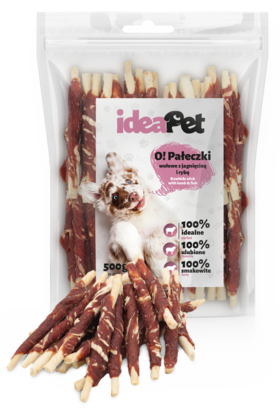 ideaPet Pałeczki wołowe z jagnięciną i rybą 500g / Przysmak dla psa