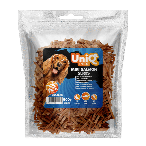 UNIQ PETS mini fileciki z łososia przysmaki dla psa 500g