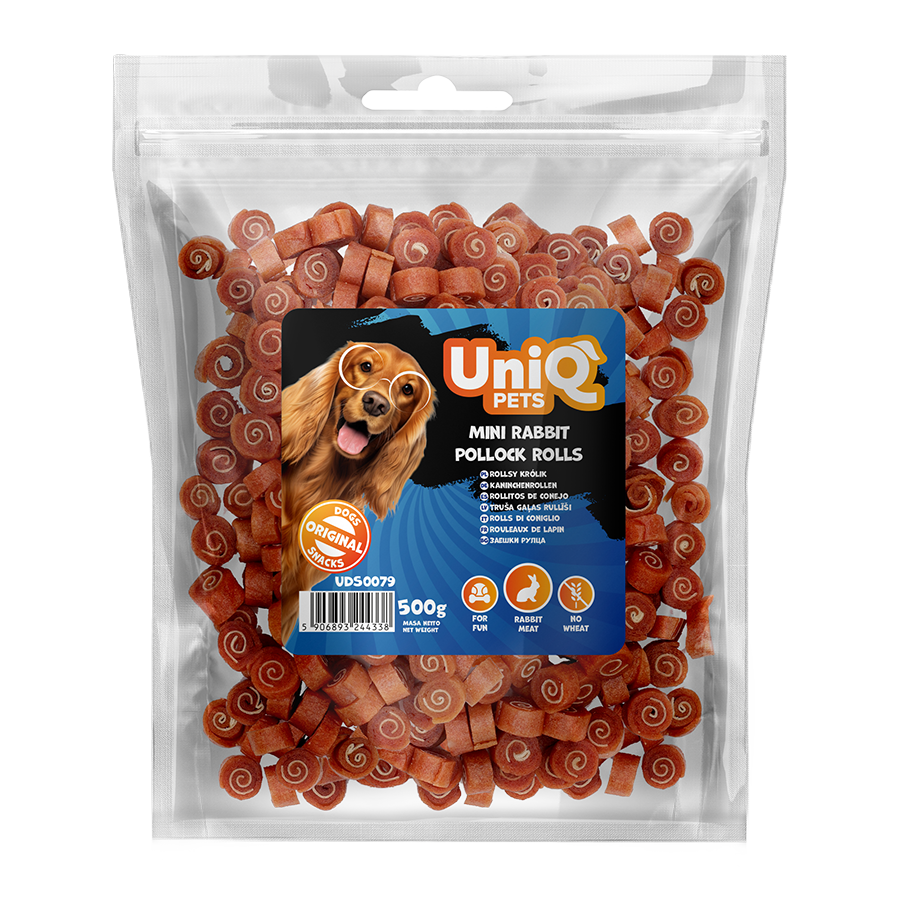 UNIQ PETS rollsy sushi z królikiem przysmaki dla psa 500g