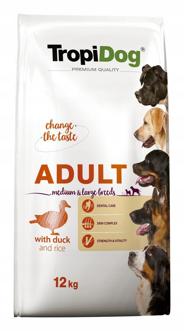 TROPIDOG Adult Duck Rice 12kg Medium Large Breeds
