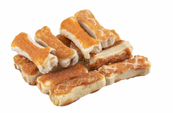 6dc04dbfc7c2bd9de930d9e629e40d9a.jpg Yarro kość prasowana 10cm oblana mięsem kurczaka 500g / Przysmak dla psa