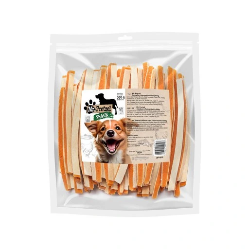 Mr. Pretzel Przysmak Dla Psa Kanapki Z Kurczakiem i rybą 500g / Przysmak dla psa