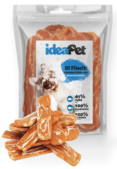 ideaPet Filecik z łososiem i białą rybą 500g / Przysmak dla psa