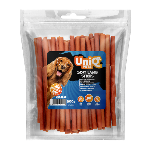 89bf6495d07339f4059ad44e54cf668d.png UNIQ PETS dog snacks 500g Paluszki z jagnięciny