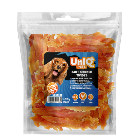 9503f7f0589fe1859b022d8cbd172db4.png UNIQ PETS dog snacks 500g Skręcone fileciki z kurczaka