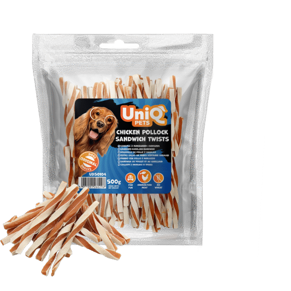 UNIQ PETS kanapka z kurczakiem i dorszem przysmaki dla psa 500g