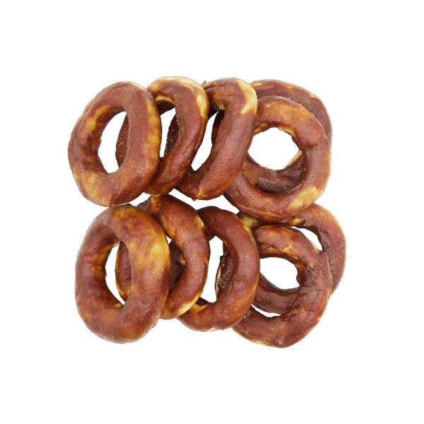 UNIQ PETS przysmaki dla psa 500g ring ze skóry wołowej z kaczką 10 cm