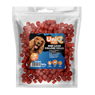UNIQ PETS sushi rollsy z jagnięciną 500g Przysmak dla psa
