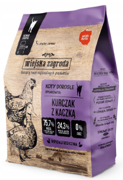 Karma sucha dla kota Wiejska Zagroda Kurczak z kaczką 400G