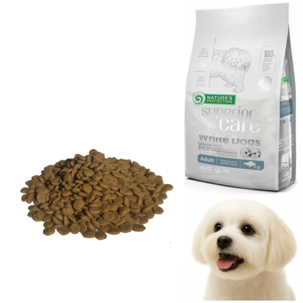 Natures Protection GF White Dog Adult Small Fish 1,5kg / LUZ