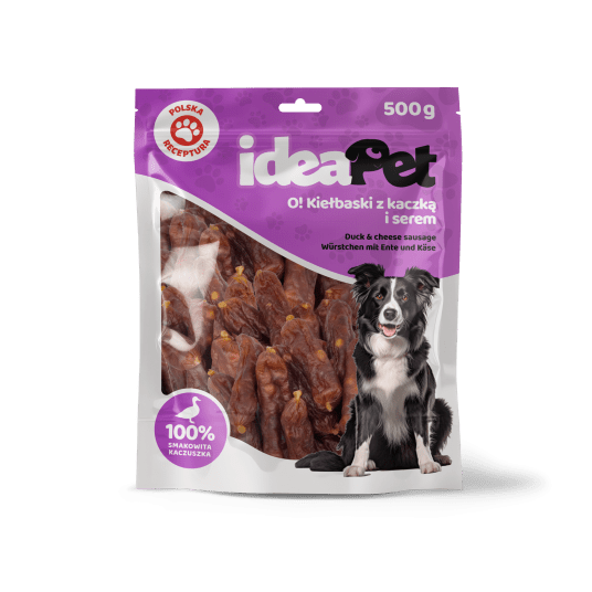 ideaPet kiełbaski z kaczką i serem 500 g – opakowanie ideaPet kiełbaski z kaczką i serem 500 g – opakowanie produktu