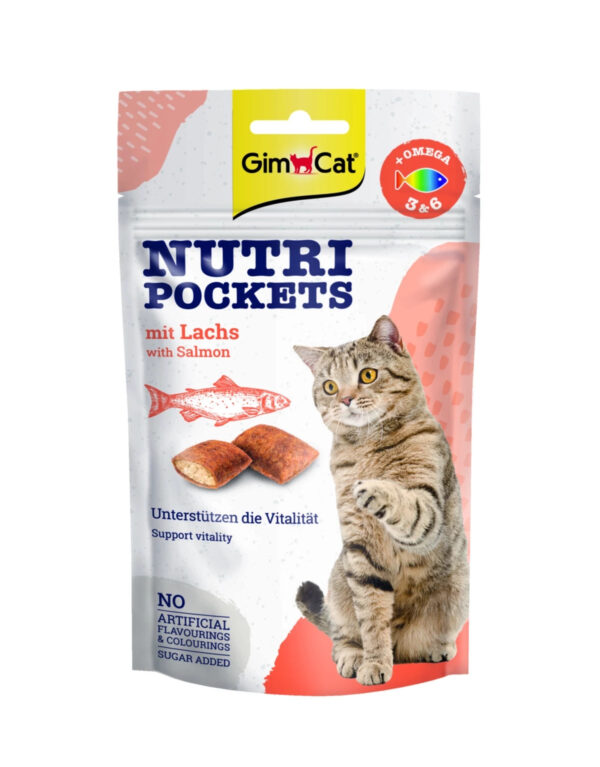 GIMCAT NUTRI POCKETS KOT ŁOSOŚ 60G