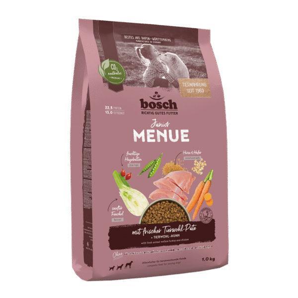 BOSCH MENUE JUNIOR – sucha karma dla szczeniąt ze świeżym drobiem 1 kg
