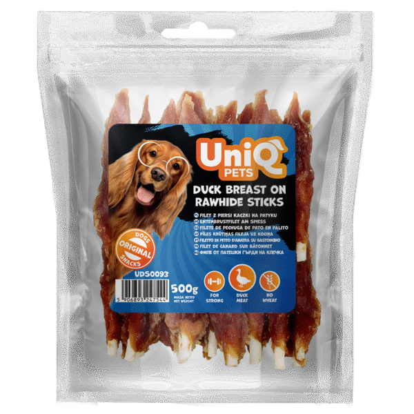 UNIQ PETS filet z piersi kaczki na patyku przysmaki dla psa 500g
