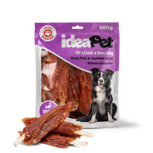 ideaPet Przysmak dla psa - Lizak z kaczką 500g