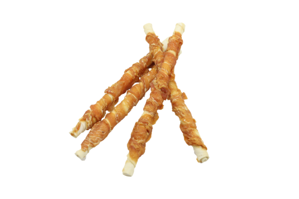 UniQ Pets przysmaki dla psa RAWHIDE 320 g długi patyk ze skóry wołowej z kurczakiem 28 cm