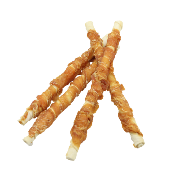 UniQ Pets przysmaki dla psa RAWHIDE 320 g długi patyk ze skóry wołowej z kurczakiem 28 cm