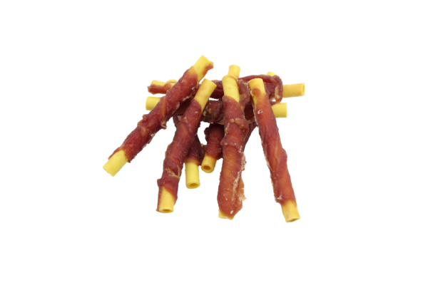 01f65f396597ad720f315c54a87f2390.png UniQ Pets przysmaki dla psa rurki z batatów owinięte kaczką 500 g