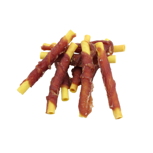 01f65f396597ad720f315c54a87f2390.png UniQ Pets przysmaki dla psa rurki z batatów owinięte kaczką 500 g