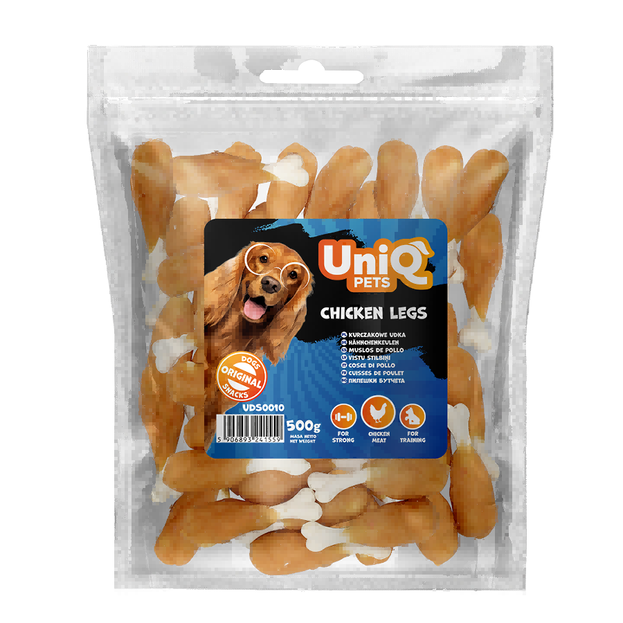 0f40b9108339e74f9c7c39fc265a1417.png UniQ Pets przysmaki dla psa 500 g Kurczakowe udka – zdjęcie produktu 2