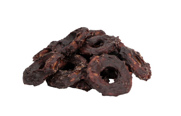 0f46d5df08a28d390e4f2a391c1a4a81.png UniQ Pets przysmaki dla psa COLLAGEN 500 g kolagenowe ringi z koniną 5 cm