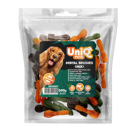 1b0d84c7de5189dc4eb32a48d2dc372f.png UniQ Pets przysmaki dla psa 500 g Szczoteczki dentystyczne (mix) – zdjęcie produktu 2