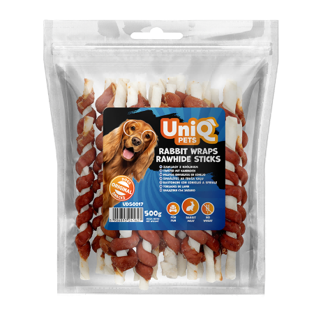 1e92ca02270647b25549292e548dd64b.png UniQ Pets przysmaki dla psa 500 g Zawijasy z królikiem – zdjęcie produktu 2