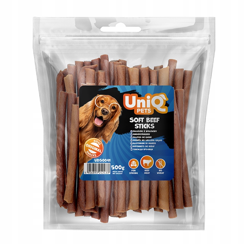 2097d22bdef487bc769934e0b74f48bd.jpg UniQ Pets paluszki wołowiny 500 g – przysmak dla psa – zdjęcie produktu 2