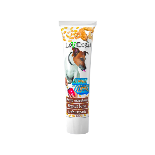 2a3726fd3c16929110ab1b6f8e34828c.png Lovidog Lovi Dog TUBKA Pasta Orzechowa 90 g – przysmak dla psa