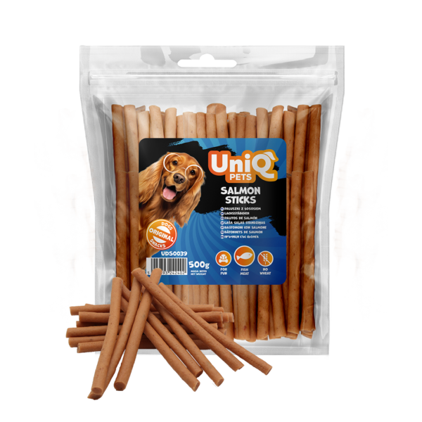 3491470d68c6ad86ab9b729f9520006d.png UniQ Pets przysmaki dla psa 500 g paluszki z łososiem