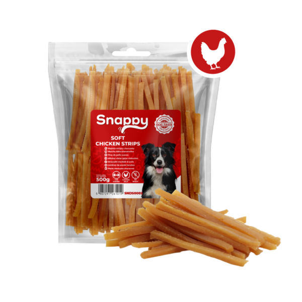 5830e1df09ac8e1110b9538bc51f9e0b.png Snappy przysmaki dla psa GOLDEN STRIPS 500 g miękkie stripsy z kurczaka