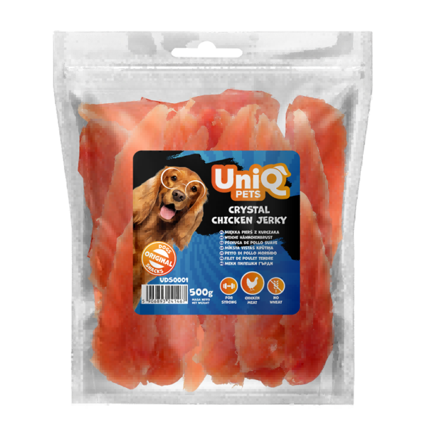 8629e3ecdc1959fd02f0f0efee85d47f.png UniQ Pets przysmaki dla psa 500 g Miękka pierś z kurczaka – zdjęcie produktu 2