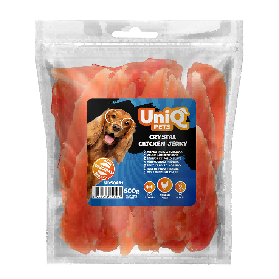 8629e3ecdc1959fd02f0f0efee85d47f.png UniQ Pets przysmaki dla psa 500 g Miękka pierś z kurczaka – zdjęcie produktu 2