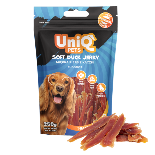 9c5e46883dd8b5d213785a45d90ba68b.png UniQ Pets przysmaki dla psa woofers 250 g pierś z kaczki