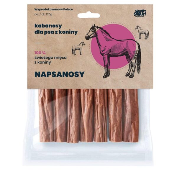 a24a7ad76916c21d5c7f25a1f2c3a4da.jpg Happy Snacky napsanosy z koniny 7 szt psi przysmak