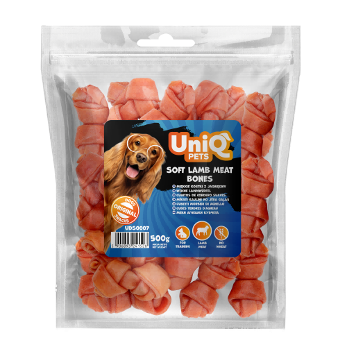 acfc36b158538aa786a0aedc3a1e76f0.png UniQ Pets przysmaki dla psa 500 g Miękkie kostki z jagnięciny – zdjęcie produktu 2