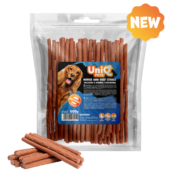 UniQ Pets przysmaki dla psa MEATY 500 g paluszki z konina i wołowiną – zdjęcie produktu 2