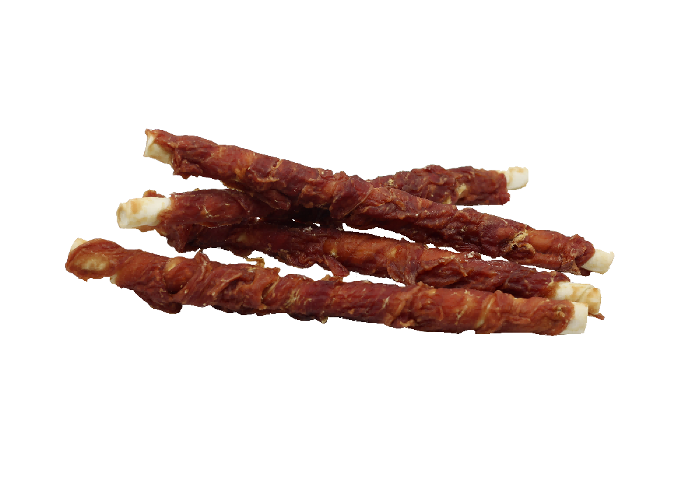 b1c4227bd938618c2237b25f8590d559.png UniQ Pets przysmaki dla psa 320 g Długi patyk ze skóry wołowej z kaczką 28 cm